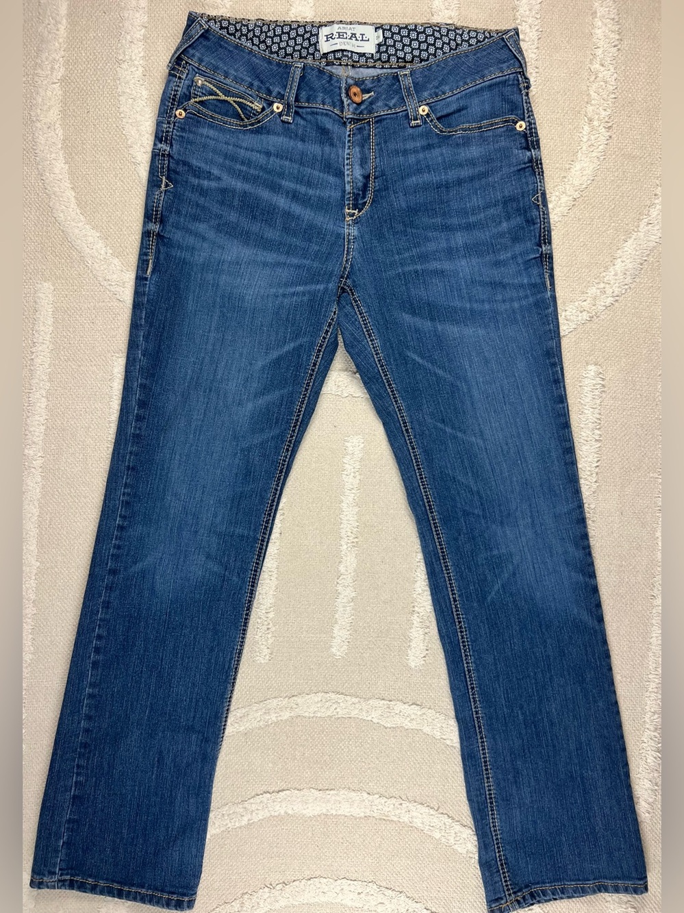 Ariat R.E.A.L. Mid Rise Straight Leg Western Jeans Thick Stitch – Size 31R - Picture 13 of 13